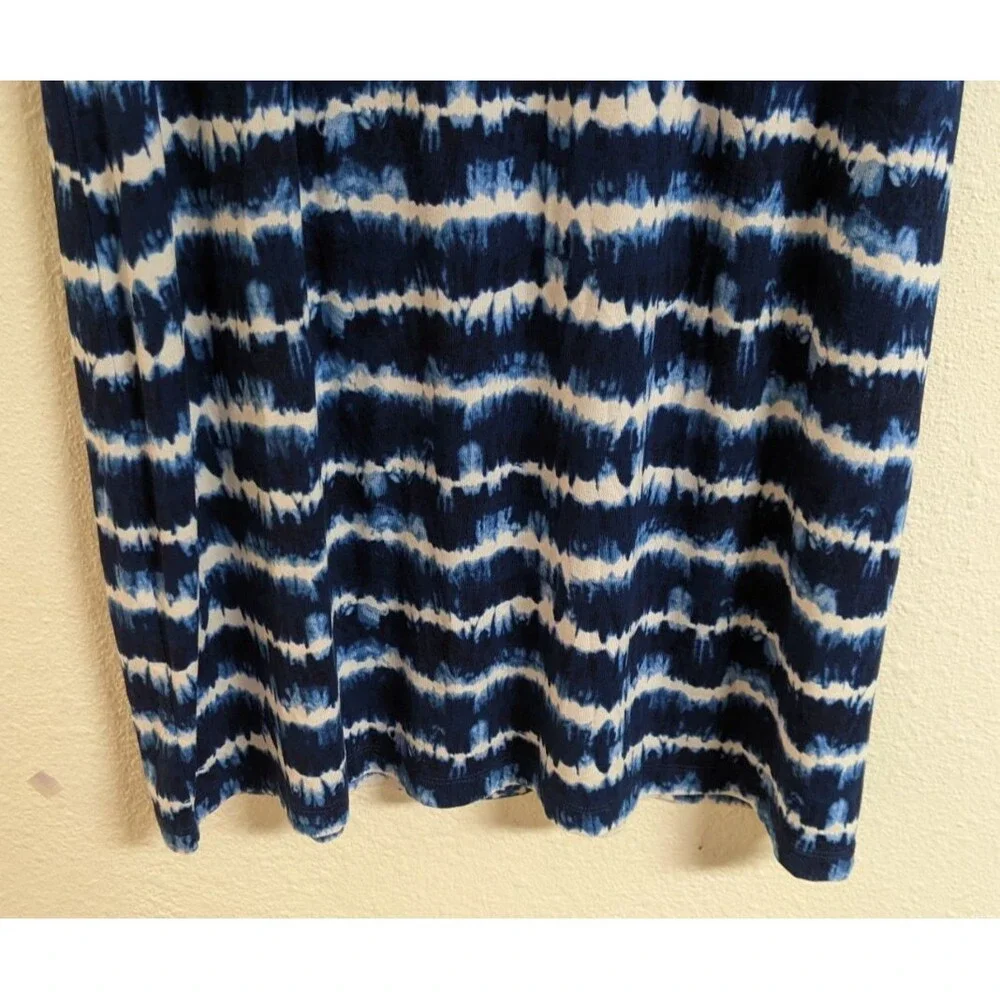 TOMMY BAHAMA Oliana Stripe Tie Dye Blue/White Viscose Spandex Shift Dress M - Picture 10 of 13